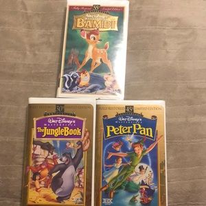 Bundle of 3 Limited Edition Disney VHS tapes